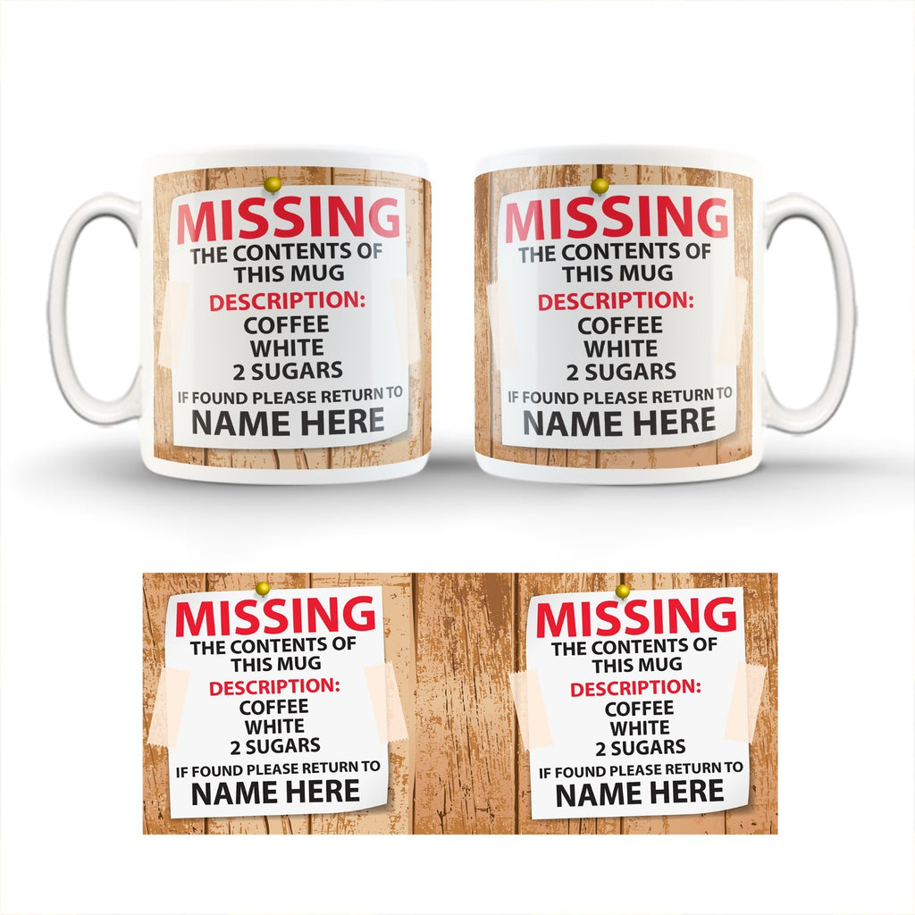MISSING Personalised Cup/ 11oz Cup/ Coffee Cup/Design/Mug/Personalised