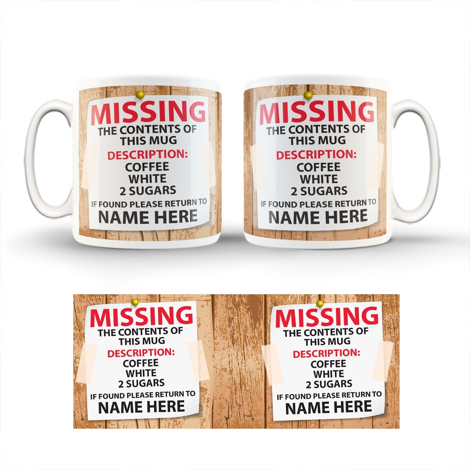 MISSING Personalised Cup/ 11oz Cup/ Coffee Cup/Design/Mug/Personalised